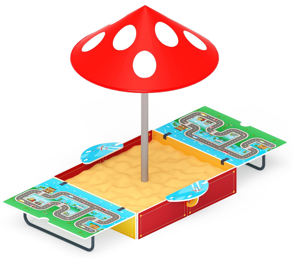 Песочница ИГРА с крышкой и грибком (крупная) ИО 5.01.10-06