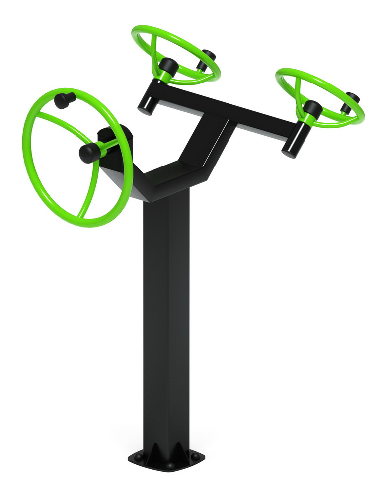 Тренажер уличный РУЛИ (3 руля положение стоя) зеленый СТ 103-12