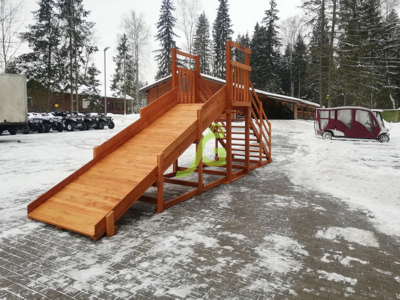 Зимняя деревянная горка IgraGrad Snow Fox Start, скат 4 м