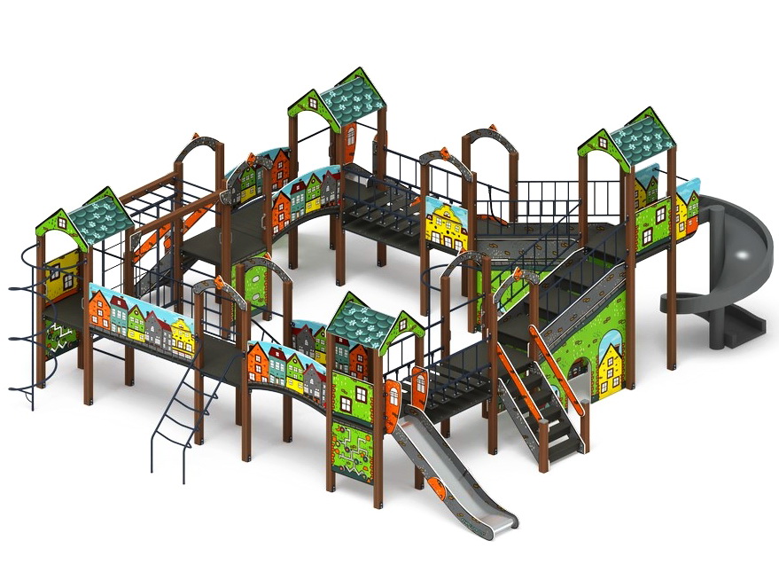 ОСТРОВ ДЕТСТВА (Город) детский игровой комплекс ДИК 2.01.8.02-11 (Н=1200, Н=2000)