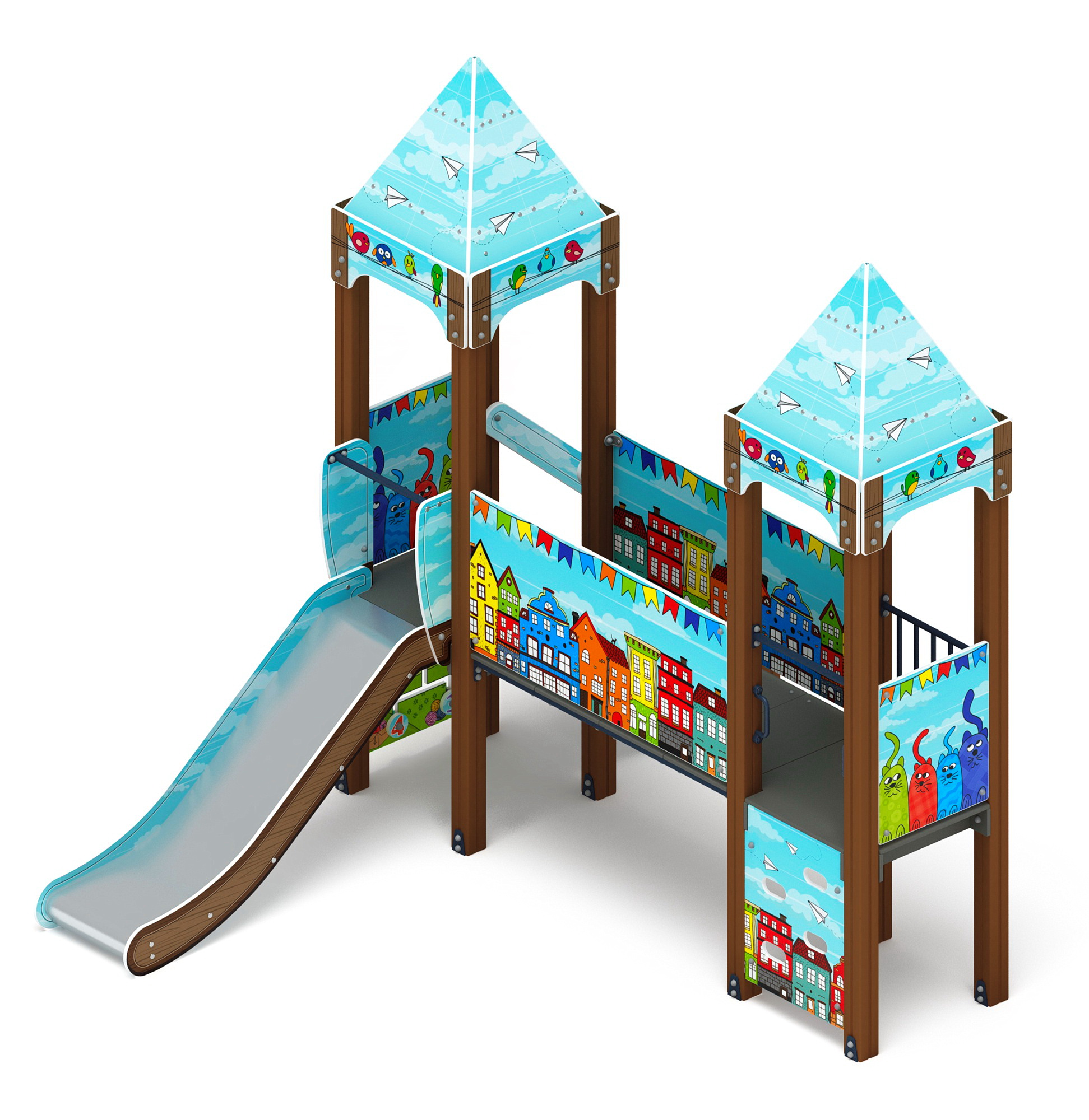 КОРОЛЕВСТВО (Коты) детский игровой комплекс ДИК 1.15.06-21 (H=900)