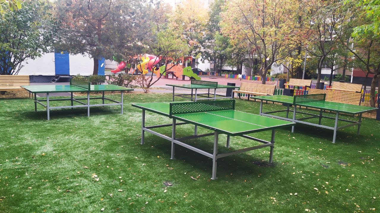 Установка антивандальных теннисных столов Air gym YT58