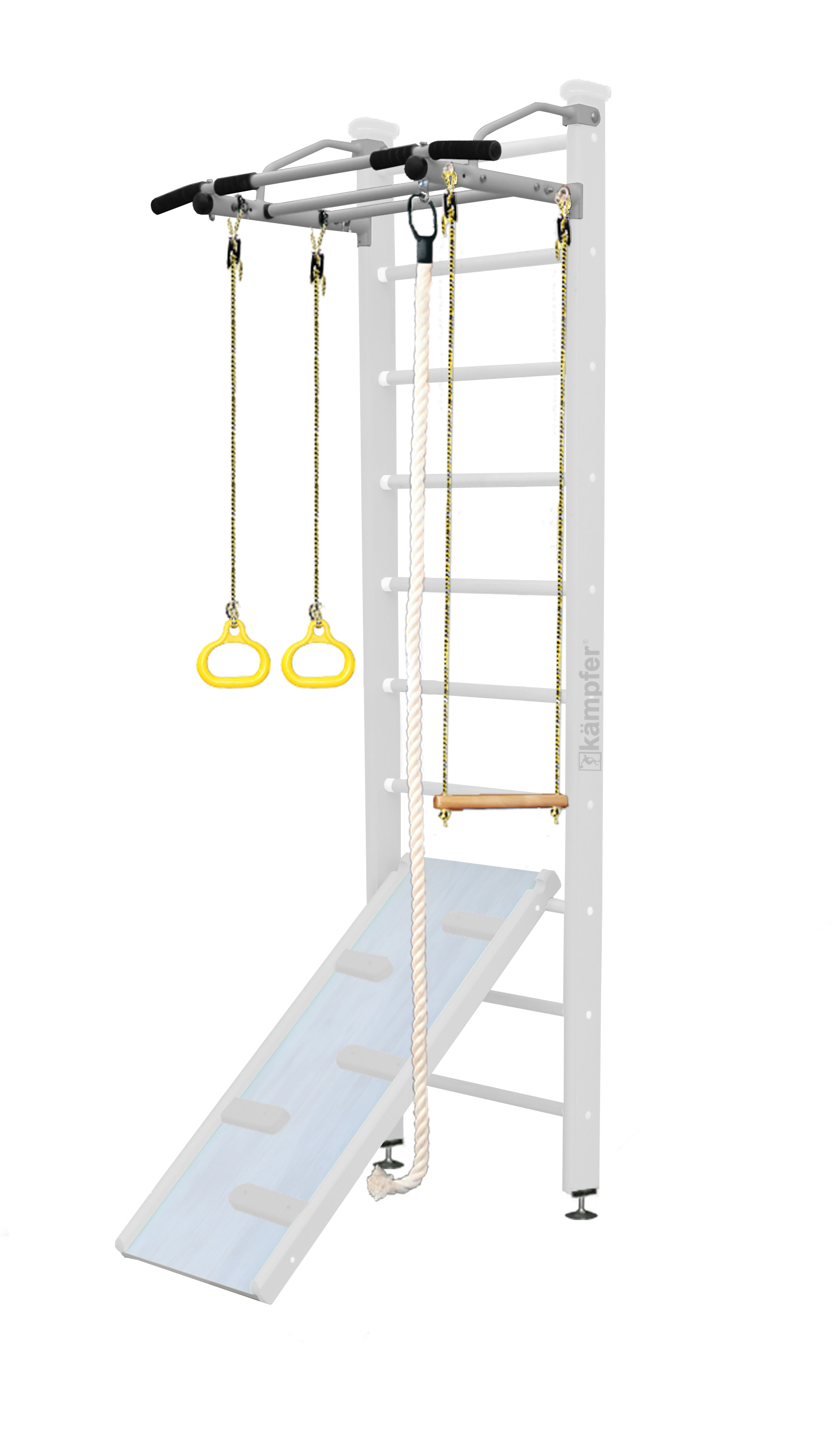 Шведская стенка Kampfer Ride Ceiling (№6 Жемчужный Высота 3 м белый турник)