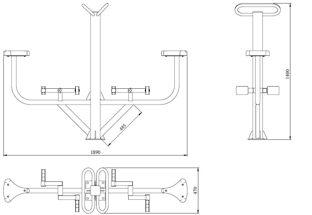 Уличный велотренажер двойной Air Gym YT54