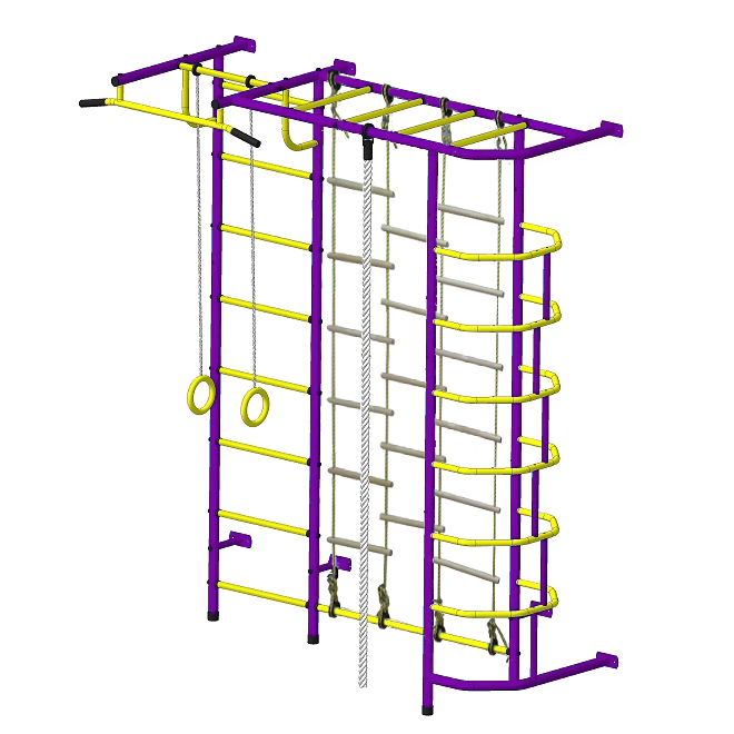 Детская шведская стенка Пионер С5ЛМ пурпурно/жёлтый