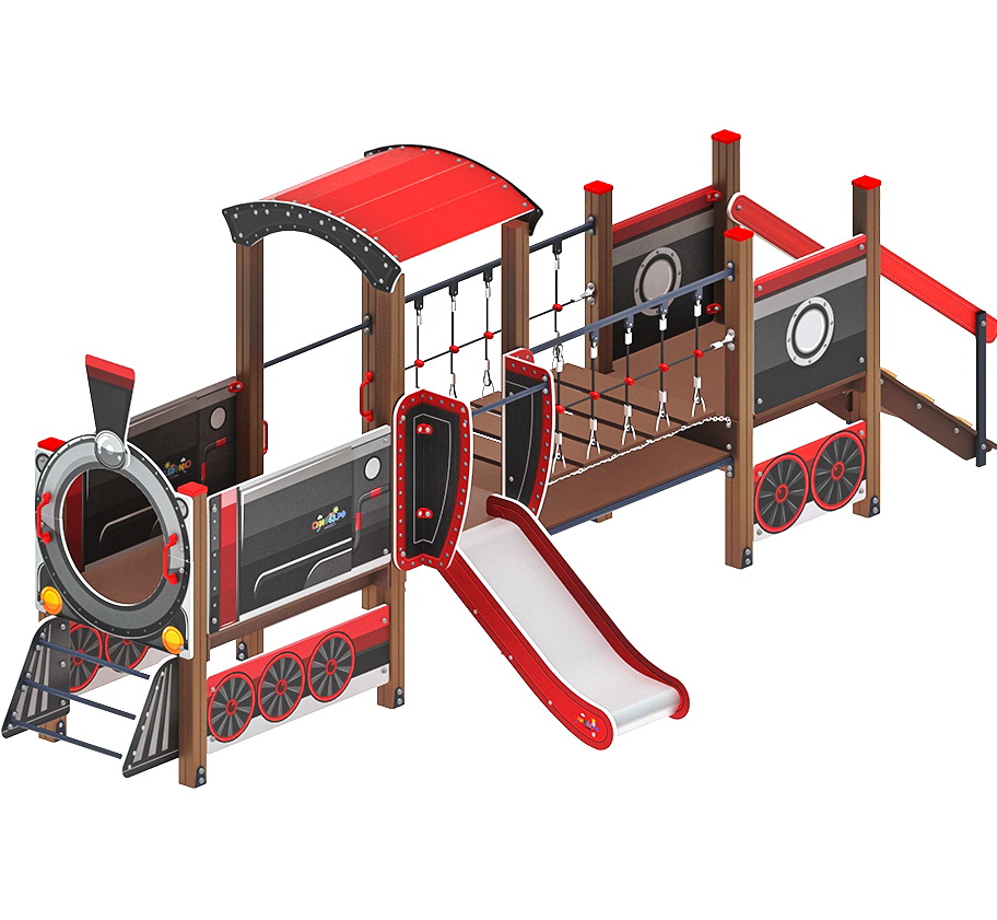 ПАРОВОЗИК (черный) детский игровой комплекс ДИК 1.03.5.02-02 (H=750)