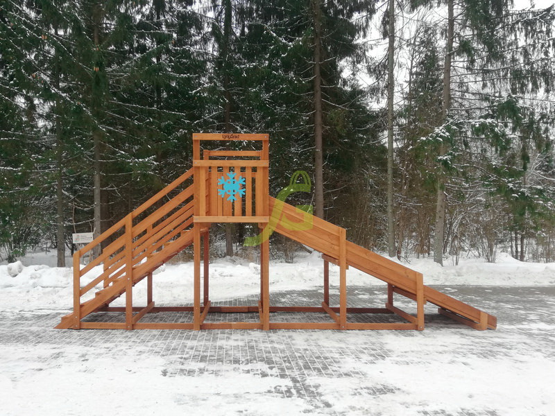 Зимняя деревянная горка IgraGrad Snow Fox Start, скат 4 м