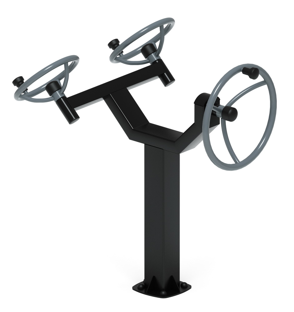 Тренажер уличный РУЛИ (3 руля положение сидя) серый СТ 104-13