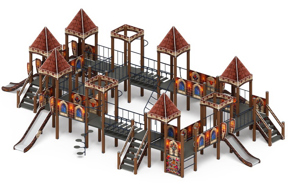 ЗАМОК детский игровой комплекс ДИК 2.18.11-02 (H=1200, H=900)