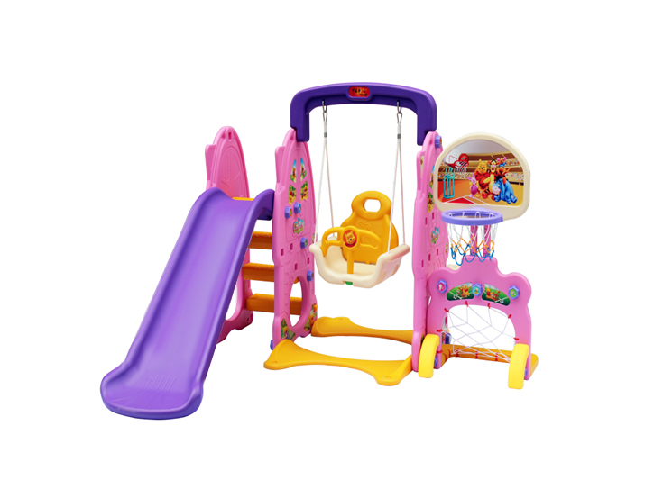 Горка + качели + ворота "Котенок" PS-050 лиловый