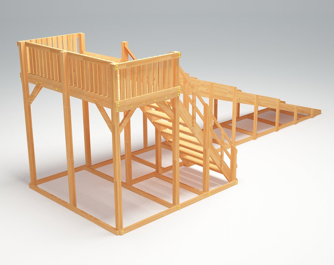 Зимняя горка ЗИМА WOOD-6 Савушка (скат 8 м)