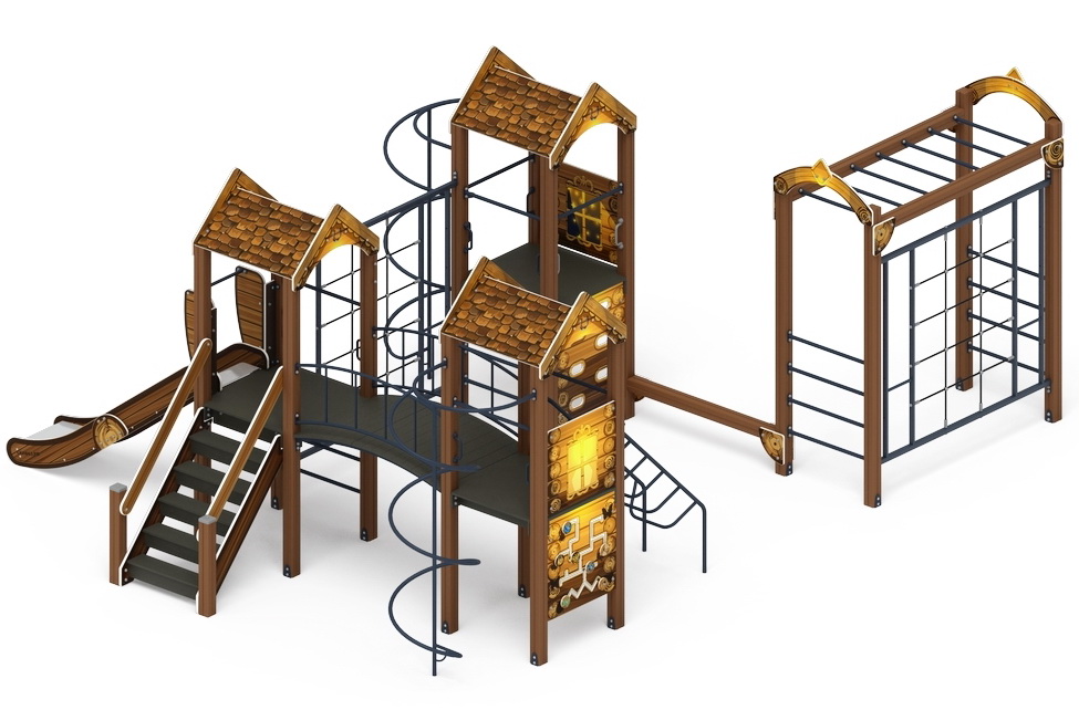 ГОРОДОК (Эко) детский игровой комплекс ДИК 2.01.3.04-02 (Н=1200)