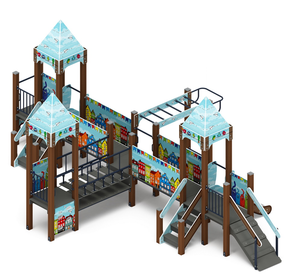 КОРОЛЕВСТВО (Коты) детский игровой комплекс ДИК 1.15.05-21 (H=750)