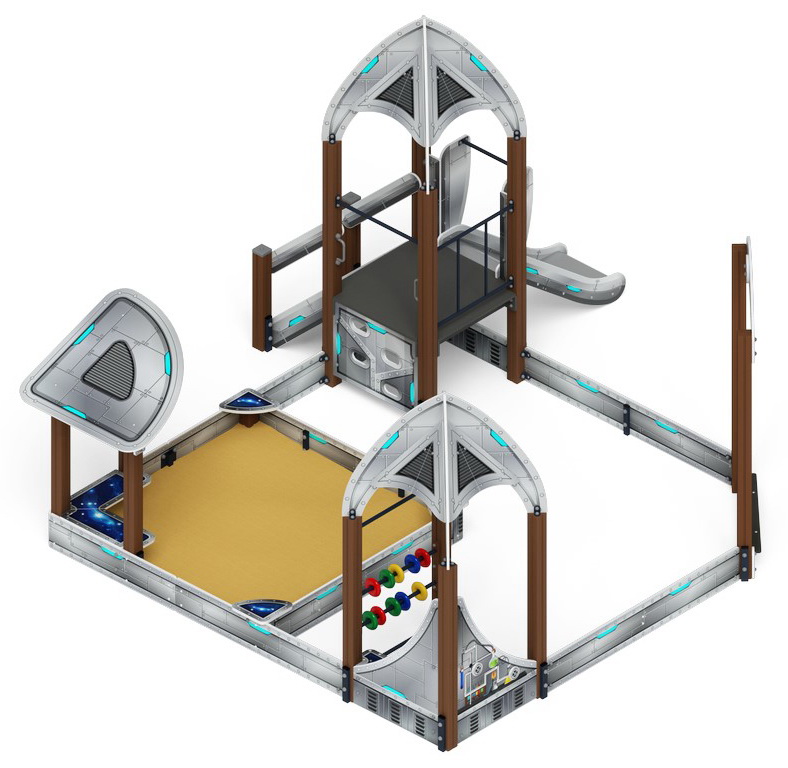 КОСМОПОРТ С ГОРКОЙ (H=750) песочный дворик (Серый) ИО 6.14.01-01