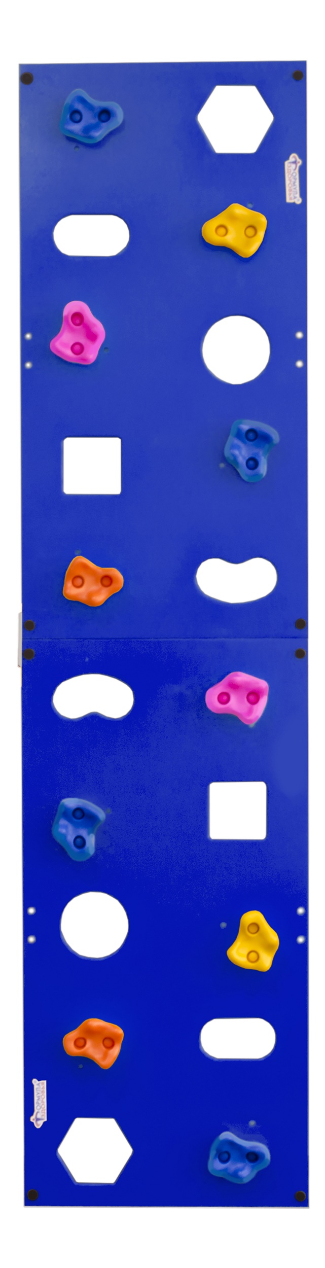 Скалодром пристенный "Формула здоровья" 500*2000 стандарт ЭЛЬБРУС с отверстиями синий