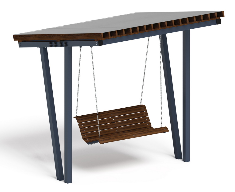 Пергола Тент с качелями (наклонная) МФ 78.03.01 /с поликарбонатом/