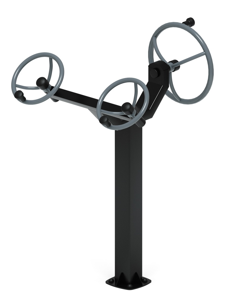 Тренажер уличный РУЛИ (3 руля положение стоя) серый СТ 103-13