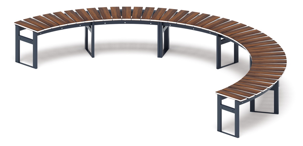 Модульная скамья радиальная (темный дуб) МФ 42.01.24