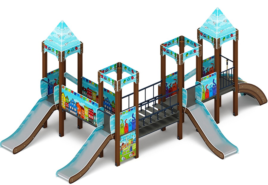 КОРОЛЕВСТВО (Коты) детский игровой комплекс ДИК 1.15.04-21 (H=900)