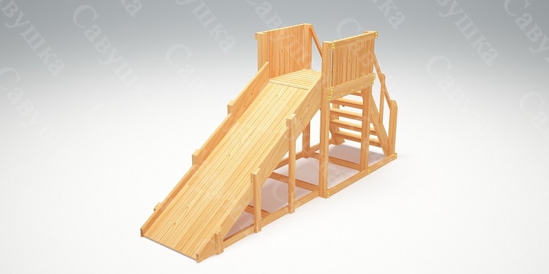 Зимняя деревянная игровая горка Савушка "Зима wood" - 2