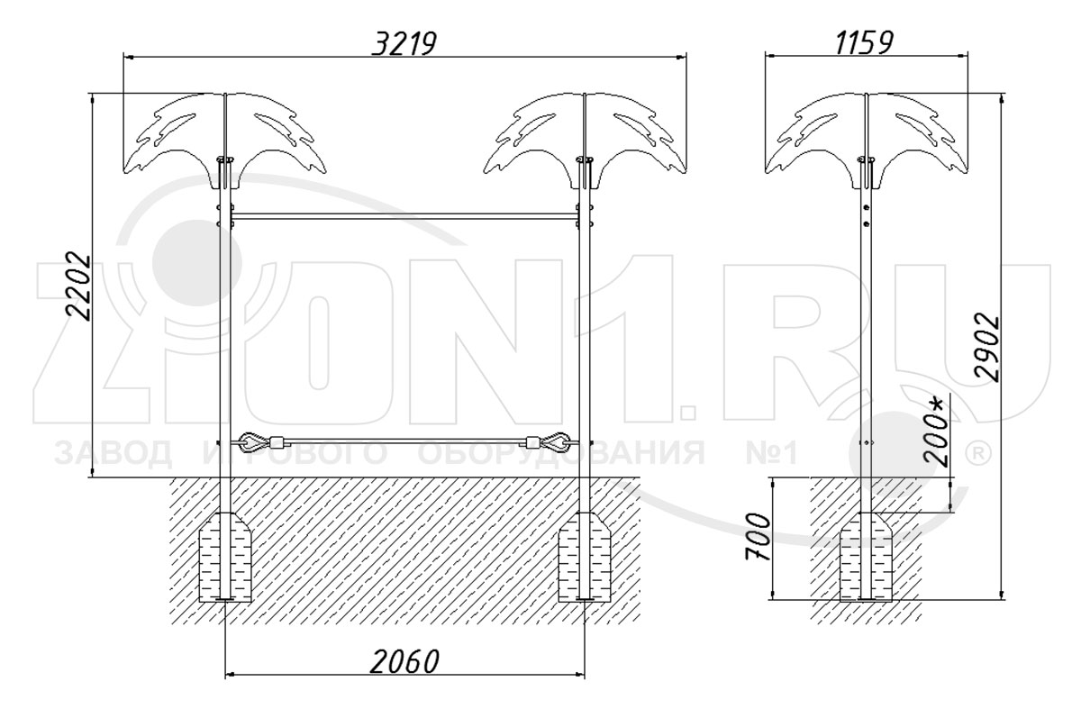 Канатная дорога ZION Пальмы (ЭЛ037)