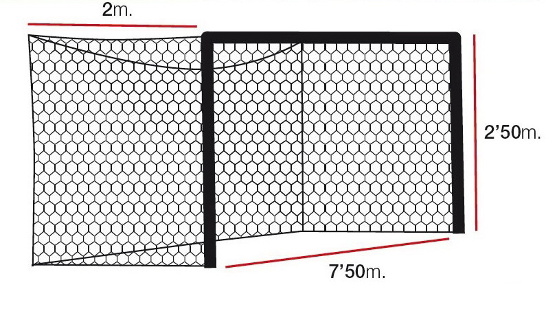 Сетка футбольная EL LEON DE ORO 7,5 х 2,5 м, нить D=4 мм, шестигранная ячейка (15.214)