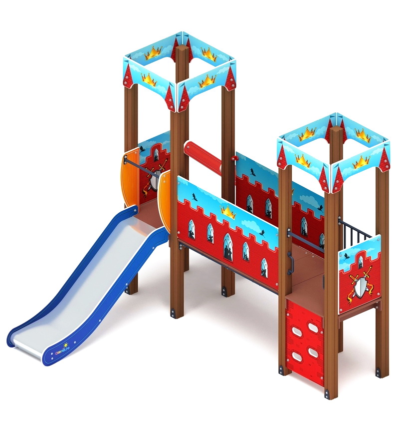 КОРОЛЕВСТВО (красное) детский игровой комплекс ДИК 1.15.06-03 (H=900)