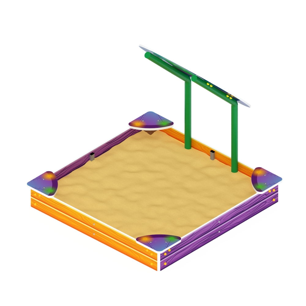 КОСМОПОРТ песочница средняя с навесом ИО 5.14.01