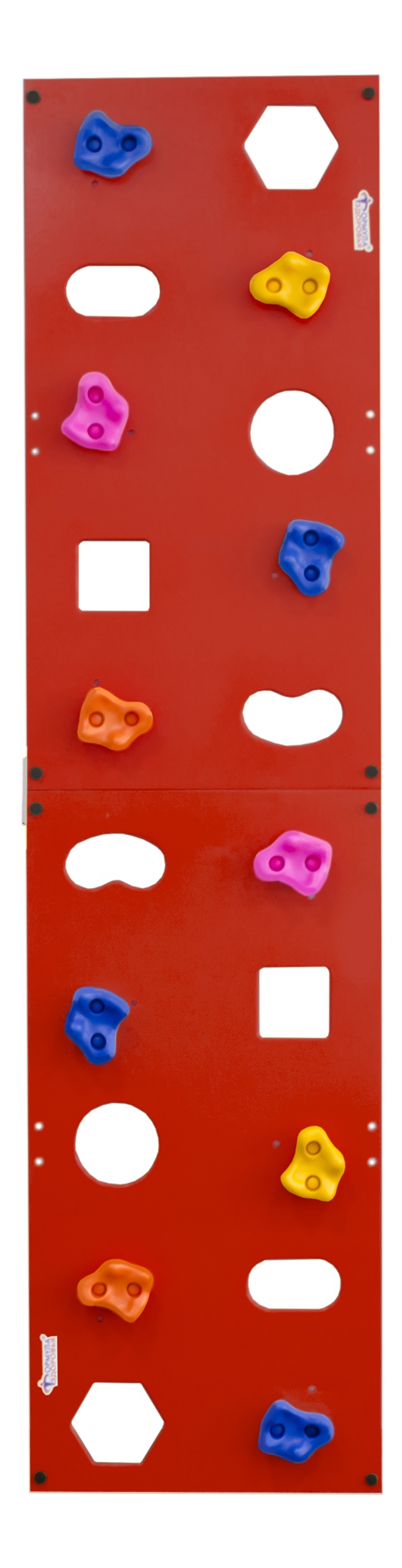 Скалодром пристенный "Формула здоровья" 500*2000 стандарт ЭЛЬБРУС с отверстиями красный