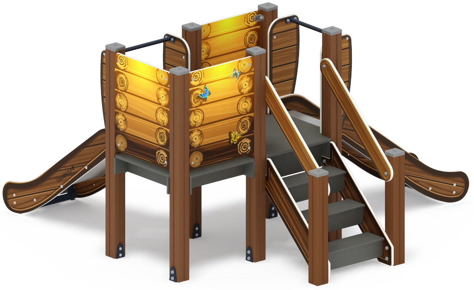 МАЛЫШ горка двойная (Н=750) ИО 41.01.02-02