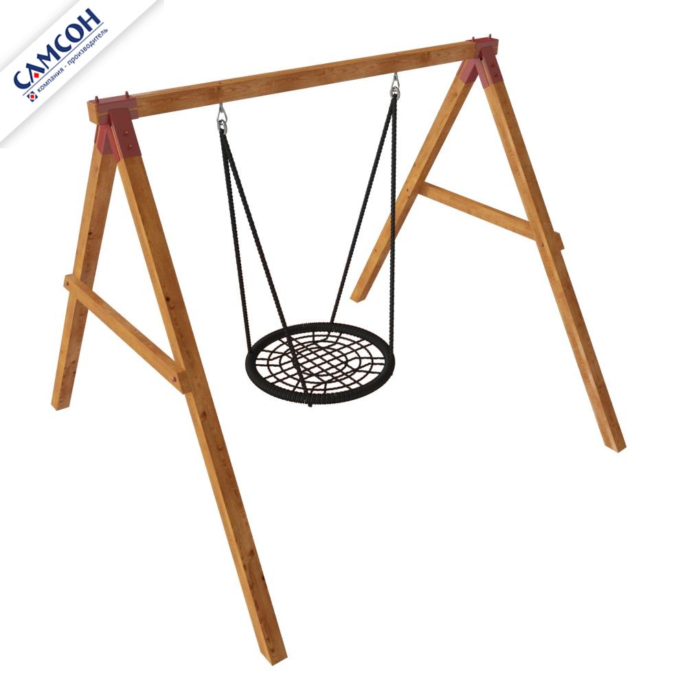 Уличные деревянные качели КОНГО ЛЮКС Самсон (покрытие лак: сосна, венге)
