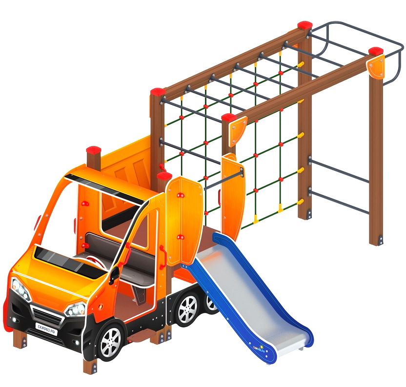 МАШИНКА С ГОРКОЙ тип 2 детский игровой комплекс ДИК 1.03.1.02-01 (H=750)