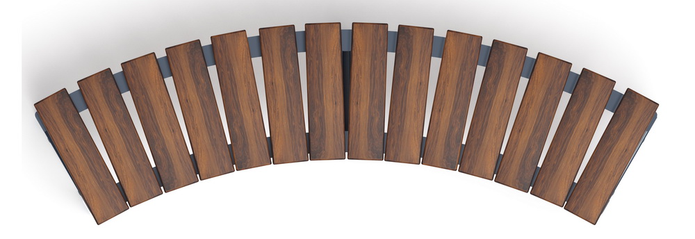 Модульная скамья радиальная (темный дуб) МФ 42.01.17