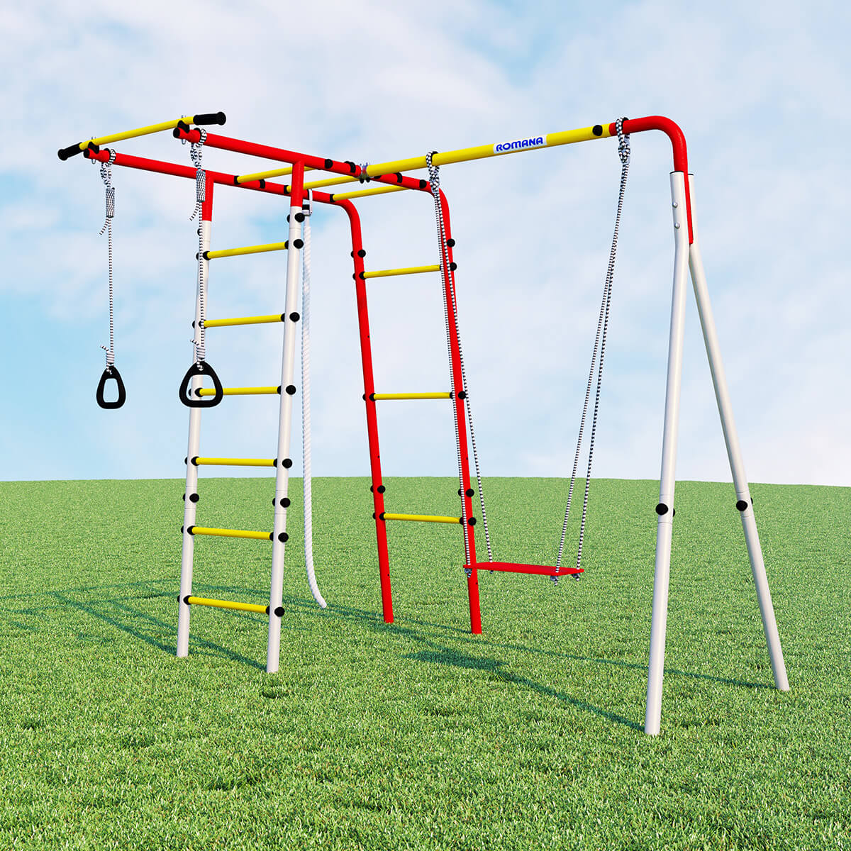 Детский спортивный комплекс для дачи ЛЕСНАЯ ПОЛЯНА-3 Romana 103.26.05 (фанерные качели)