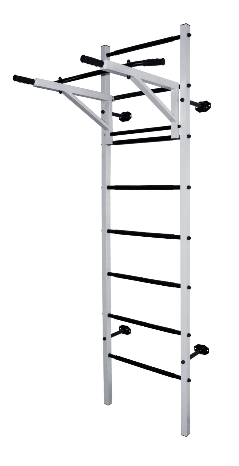 Шведская стенка АТЛЕТ+труник-брусья (белый/черный)