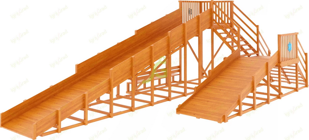 Зимняя горка IgraGrad Snow Fox, скат 10 м, мод. 3