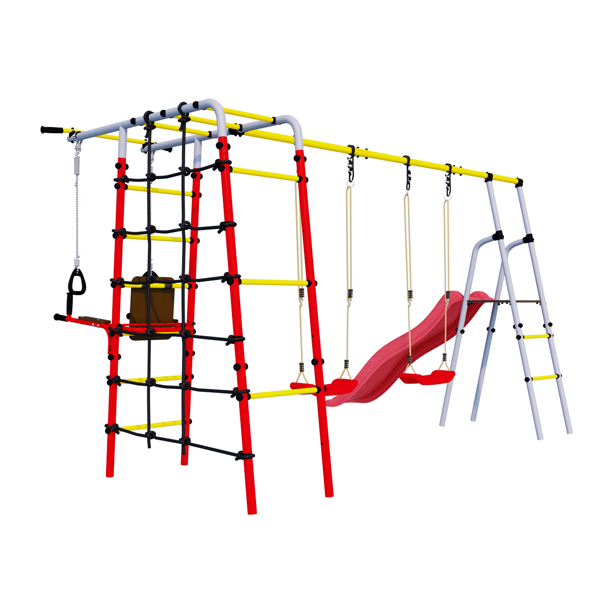 Детский спортивный комплекс для дачи Romana R.103.20.04 + 1.D-26.01 + 1.D-26.01 Богатырь Плюс (пластиковые качели)