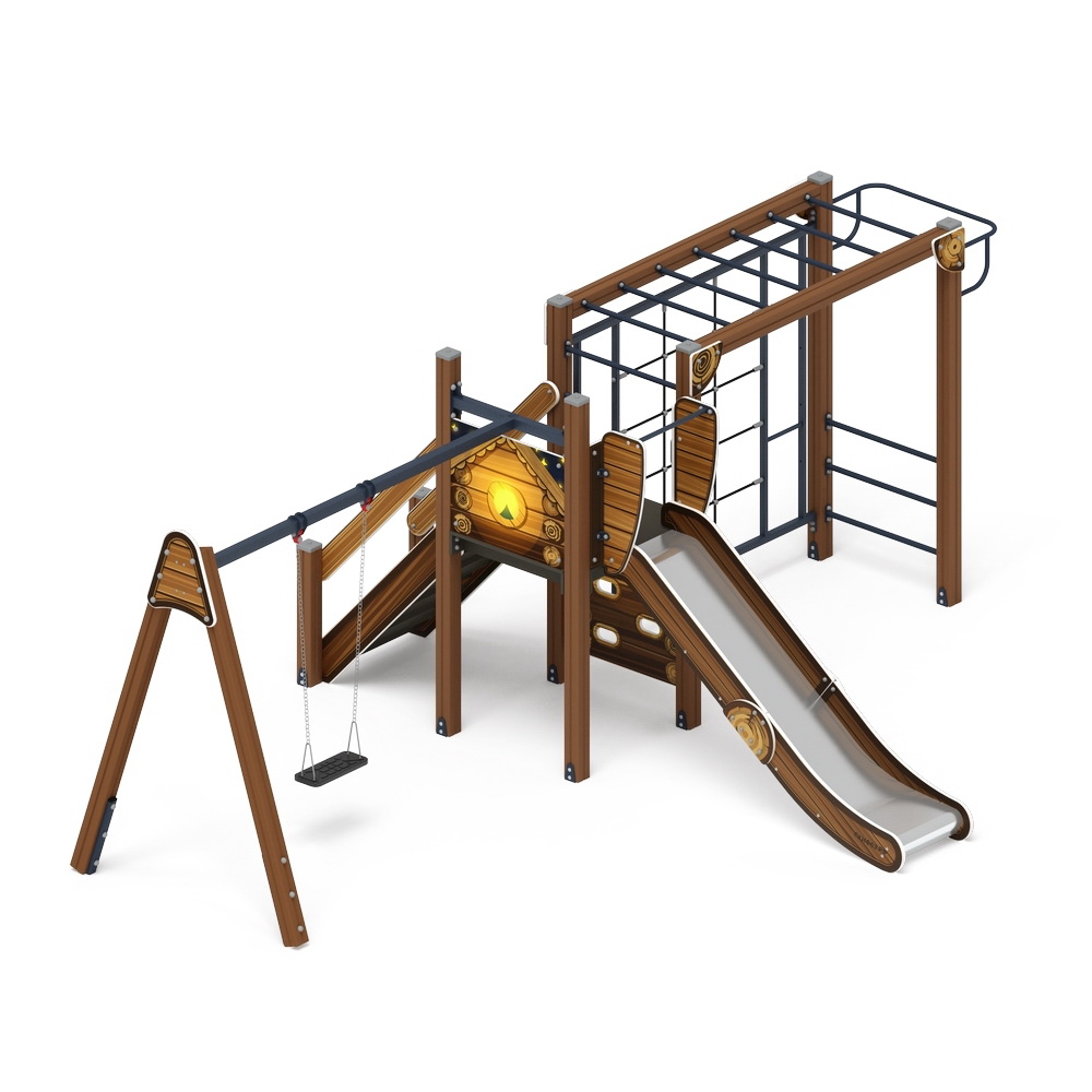 СЧАСТЛИВОЕ ДЕТСТВО (Эко) детский игровой комплекс ДИК 2.01.02-02 (H=1200)