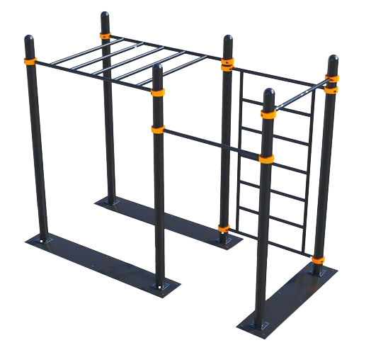 Мобильный спортивный комплекс с лестницей, двумя турниками и рукоходом СВС-102