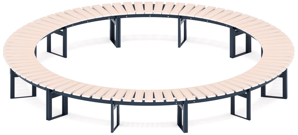 Модульная скамья радиальная (беленый дуб) МФ 42.01.26-01