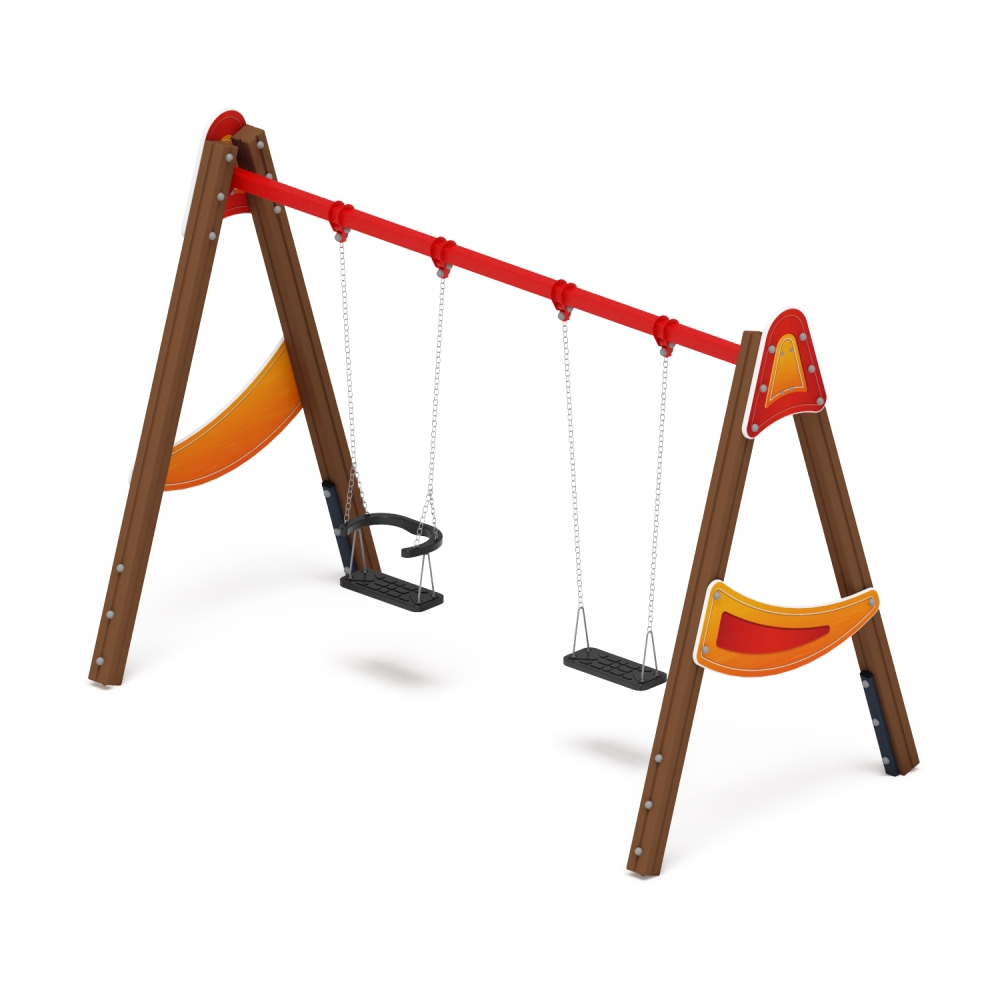 Качели Д2 двойные (Счастливое детство) ИО 12.Д.01.02.01-П.01