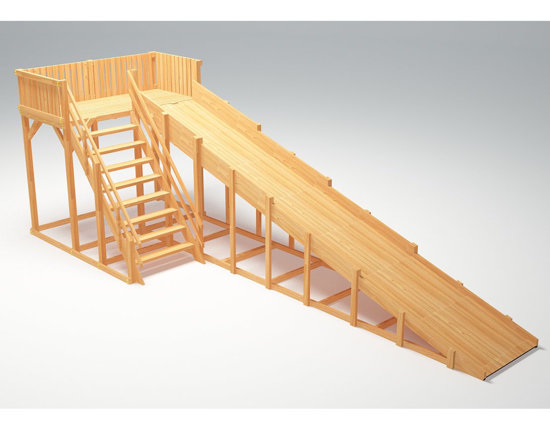 Зимняя горка ЗИМА WOOD-6 Савушка (скат 8 м)