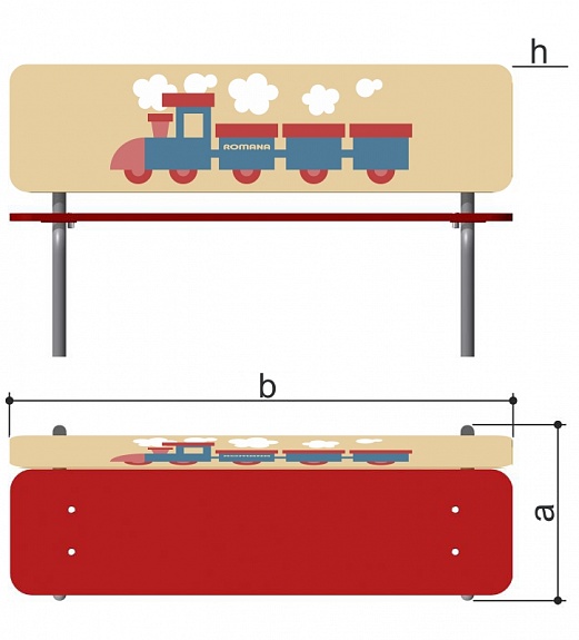 Скамья "Паровозик/день" Romana 302.09.00-07