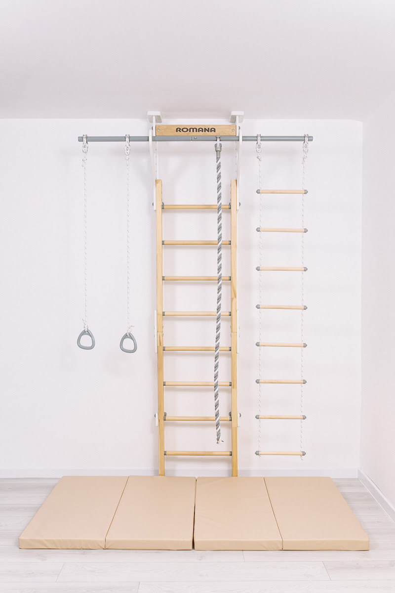 Комплекс Шведская стенка деревянная ECO 2 Romana (02.21.8.14.500.08.01-01) дерево/белый