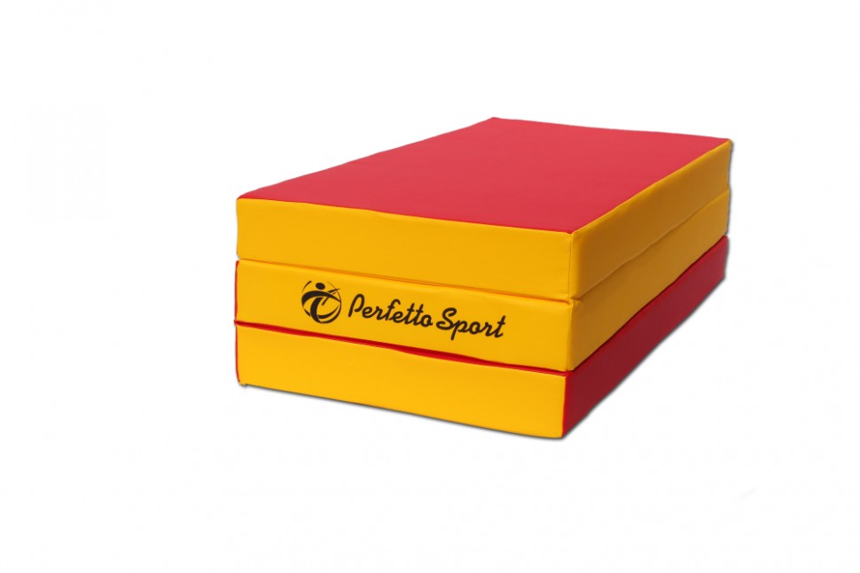 Мат № 4 (100 х 150 х 10) складной PERFETTO SPORT красно/жёлтый