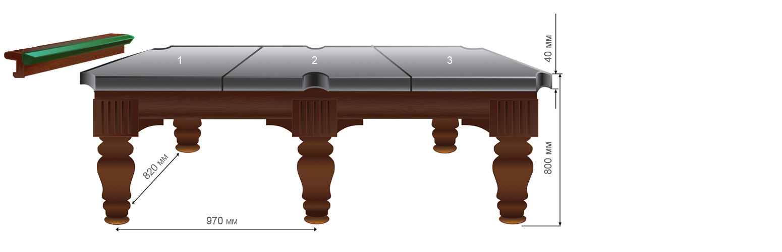 Бильярдный стол ДОМАШНИЙ ЛЮКС II 8 футов Super Stonе