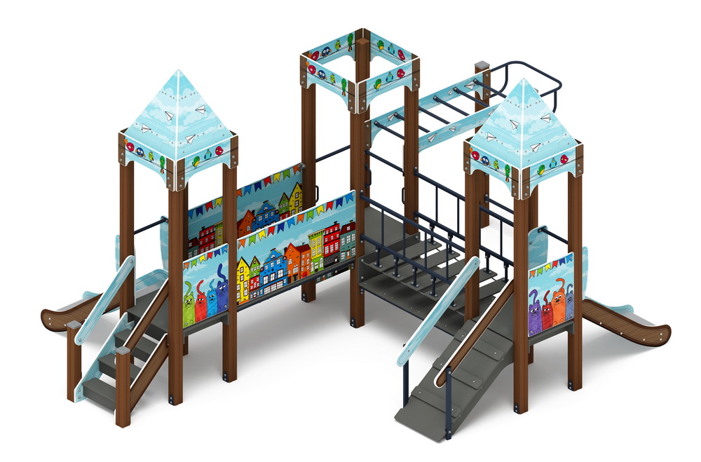 КОРОЛЕВСТВО (Коты) детский игровой комплекс ДИК 1.15.08-21 (H=750)