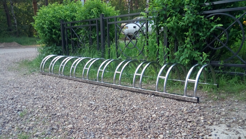 Велосипедная парковка из нержавеющей стали ВП 3 на 10 мест