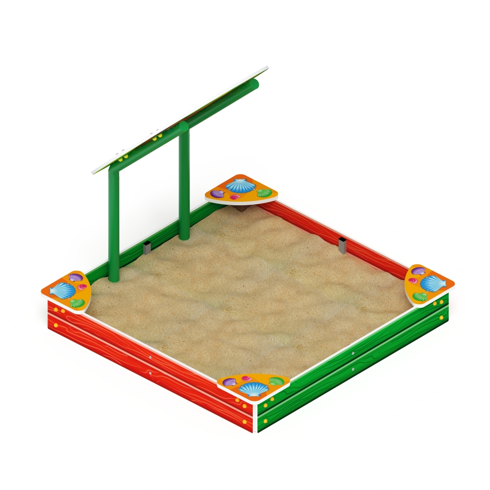 БАБОЧКА песочница средняя с навесом (ракушки) ИО 5.01.09-01