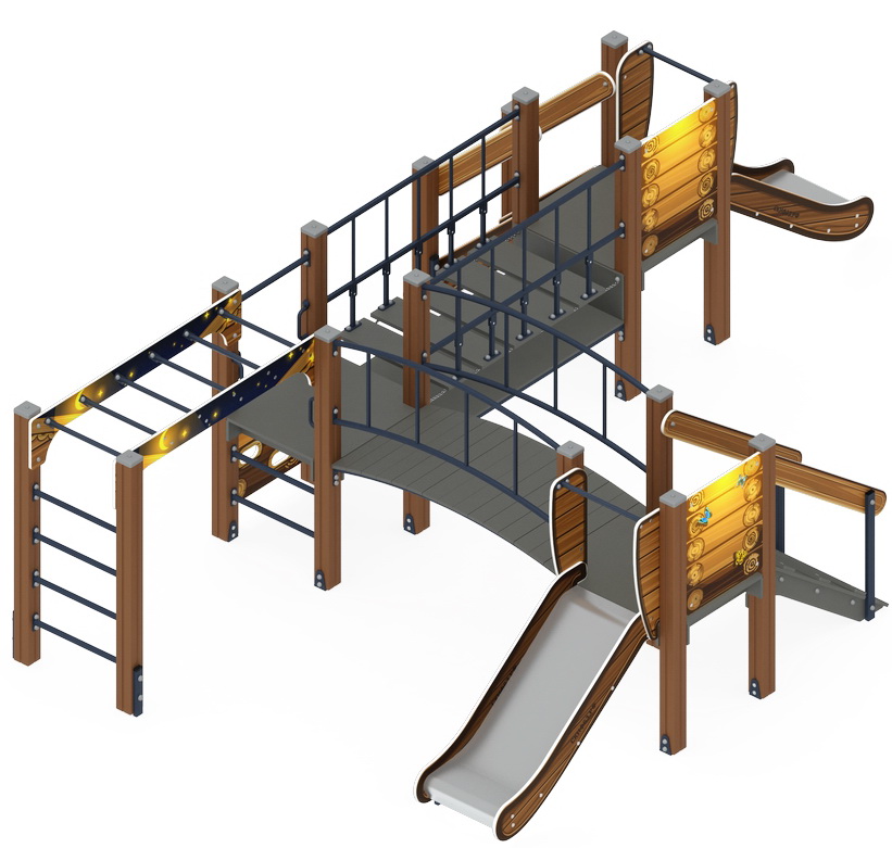 КАРАПУЗ (Эко) детский игровой комплекс ДИК 1.001.08-02 (H=750)